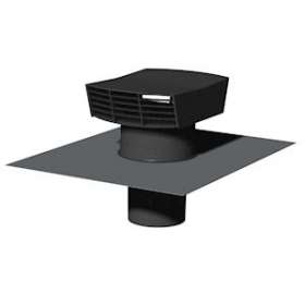 Chapeau de toiture plastique, D 125 mm, rejet 320 m3/h, asp 170 m3/h, ardoise|S&P France ( Unelvent )-UNE873999