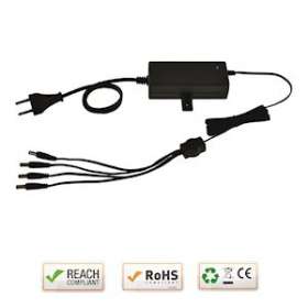 Alimentation bloc table 4 voies 230V AC / 12V DC / 3A Câble 1,5m avec fiche DC|-IZYPST12034