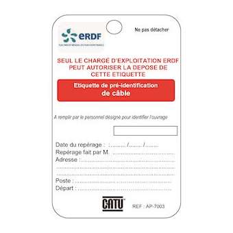 etiquette de pre-identification av scell|Catu-CATAP-7003