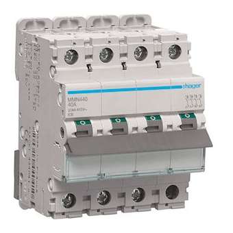 Disjoncteur magnétique 4P 20kA 40A 400V access. indicateur IEC 947-2|Hager-HAGMMN440