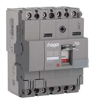 Disjoncteur boîtier moulé x160 4P 40kA 160A magnétique fixe|Hager-HAGHNA161M