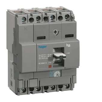 Disjoncteur boîtier moulé x160 3P 40kA 32A magnétique fixe|Hager-HAGHNA032M