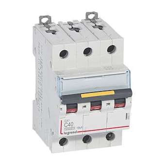 Disj. DX³ 1000kA 16kA arrivée haute/départ bas à vis 40A -courbe C -3 modules|Legrand-LEG409277