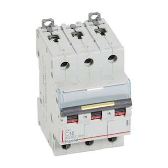 Disj. DX³ 1000kA 16kA arrivée haute/départ bas à vis 16A -courbe C -3 modules|Legrand-LEG409273