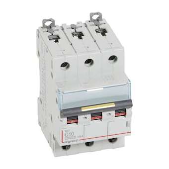 Disj. DX³ 1000kA 16kA arrivée haute/départ bas à vis 10A -courbe C -3 modules|Legrand-LEG409271