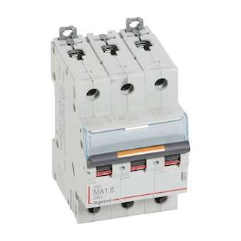 Disjoncteur magnétique seul DX³ MA - vis/vis - 3P - 400V~ - 1,6A - 25kA - 3 mod|Legrand-LEG409876