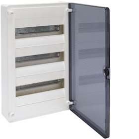 Coffret saillie 36 M porte transp.|Hager-HAGVS312TR