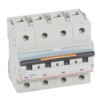 Disj. magnétique seul DX³ MA 25kA arrivée haute/départ bas à vis 40A -6 modules|Legrand-LEG409894