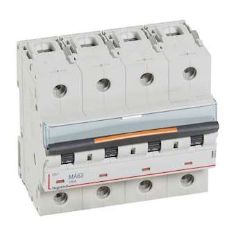 Disj. magnétique seul DX³ MA 25kA arrivée haute/départ bas à vis 63A -6 modules|Legrand-LEG409895