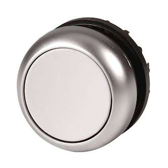 Bouton-poussoir, plat, gris, à rappel|Eaton industries-EONM22-D-GR