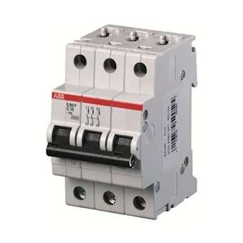 Disjoncteur S203P 3P 4A Courbe D Raccordement à vis - 25KA (3Modules)|ABB-ABB356357