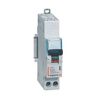 Disjoncteur DNX³ 4500 - auto/auto - U+N 230V~ 25A - 4,5kA - courbe D - 1 module|Legrand-LEG406811