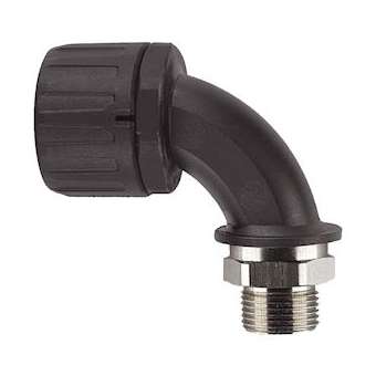 Coude à 90DEG CAPRILOK Premium - taille 21 - ISO 25 - IP66 - polyamide 6.6 noir|Eaton Capri-CAP682584