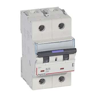 Disjoncteur DX³ 50kA arrivée haute/départ bas vis 2P 25A - courbe B - 3 mod|Legrand-LEG410100