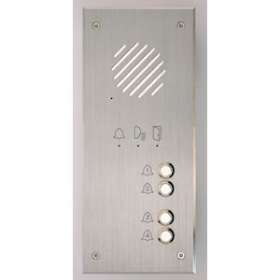 Platine tél. enc. alu. 4 bp, synthèse vocale, 4 N°jour & 4 N° nuit|Aiphone-AIPTLI4