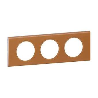 Plaque Céliane Matières 3 postes - finition Cuir Caramel|Legrand-LEG069423