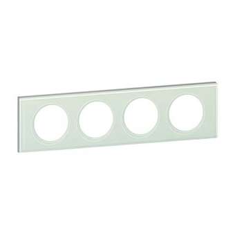 Plaque Céliane Matières 4 postes - finition Verre Kaolin|Legrand-LEG069314