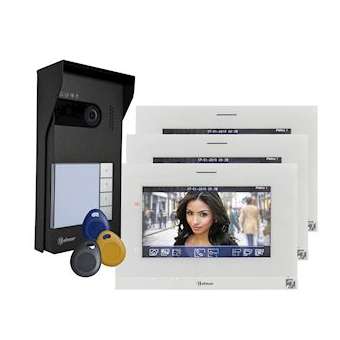 Kit vidéo SOUL 3 appels avec moniteurs ART7H (BM + Mémoire + Contrôle accès)|Golmar-BITGS5330-ART7H