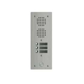 Platine aluminium 5mm audio 1 rangée 3 boutons|Golmar-BITUHR1003