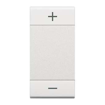 Manette Livinglight symbole + et - type bascule 1 module - blanc|Bticino-TICN4911ADN