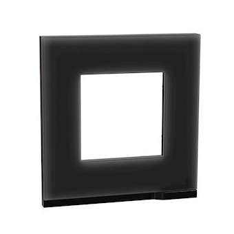 Unica Pure - plaque de finition - Givre noir liseré Anthracite - 1 poste|Schneider Electric-SCHNU600286
