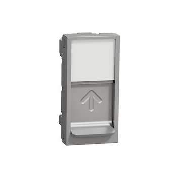 Unica - prise pour 1 RJ45 Keystone/Systimax - 1 mod - Alu - méca seul|Schneider Electric-SCHNU946030