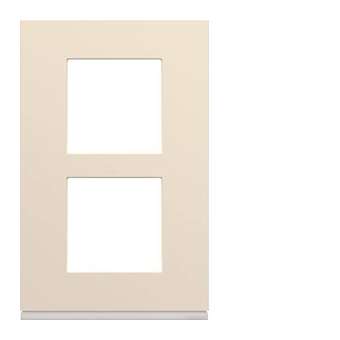 Plaque gallery plastique peint 2 postes verticale 57mm dune|Hager-HAGWXP0322