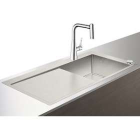 C71-F450-02 Ens évier/mit Select 450, av égouttoir, mit 220 2 trous av sBox chr|Hansgrohe-HA343208000