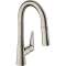 Mitigeur cuisine 160, avec douchette extractible 2 jets, sBox aspect acier inox