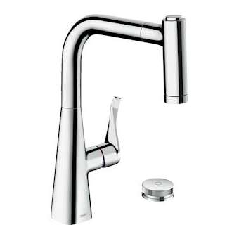 Mitigeur de cuisine 2 trous 220, avec douchette extractible 2 jets, sBox chromé|Hansgrohe-HA373805000