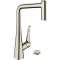 Mitigeur cuisine 2 trous 320, douchette extract. 2 jets, sBox aspect acier inox