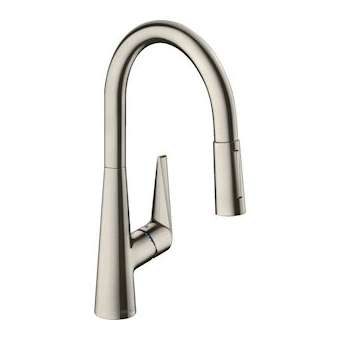 Mitigeur de cuisine 200, avec douchette extractible 2 jets aspect acier inox|Hansgrohe-HA372813800