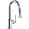 Mitigeur cuisine avec douchette extractible aspect acier inox