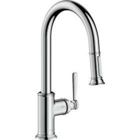 Mitigeur cuisine avec douchette extractible aspect acier inox|Hansgrohe-HA316581800