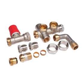 RA-KE corps combine pour bitube, arrivee mur|Danfoss-DFS013G3344