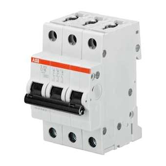 S200 Disjoncteur modulaire- 3P - 1A courbe D - 6000A/10kA (3 modules)-peignable|ABB-ABB352352