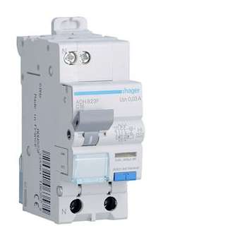 Disjoncteur Différentiel 1P+N 4.5-6kA C-16A 30mA type haute immunité 60Hz|Hager-HAGADH823F