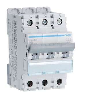 Disjoncteur 3P 10-15kA courbe C - 25A 3 modules|Hager-HAGNKN325