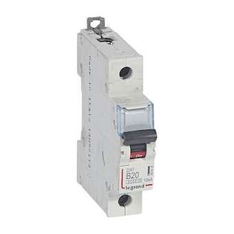 Disj. DX³6000 10kA arrivée haute/départ bas à vis 20A -courbe B -1 module|Legrand-LEG407418