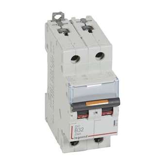 Disjoncteur DX³ 25kA arrivée haute/départ bas vis 2P 32A courbe B - 2 mod|Legrand-LEG409719