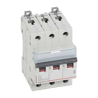 Disjoncteur DX³ 6000 -vis/vis-3P- 400V~-2A-10kA-courbeC-peigne HX³ trad 4P -3M|Legrand-LEG407822