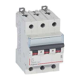 Disjoncteur DX³ 6000 -vis/vis-3P- 400V~-1A-10kA-courbeC-peigne HX³ trad 4P -3M|Legrand-LEG407821