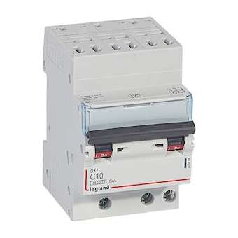 Disjoncteur DX³ 4500 - auto/vis - 3P - 400V~~ - 10A - 6kA - courbe C - 1 module|Legrand-LEG406899