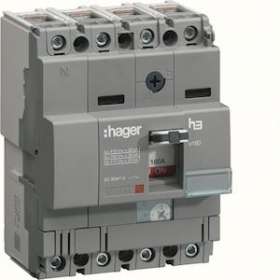 Disjoncteur boîtier moulé x160 4P 25kA 63A|Hager-HAGHHA064H
