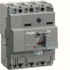 Disjoncteur boîtier moulé x160 4P 40kA 80A|Hager-HAGHNA081H