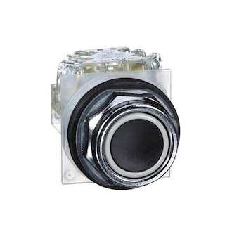 Harmony 9001K - bouton-poussoir - noir - D30 - à impulsion affleurant - 1OF|Schneider Electric-SCH9001KR1BH13