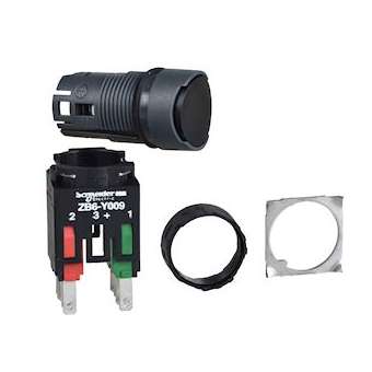 Harmony XB6 - bouton-poussoir - D16mm - à impulsion affleurant - 1O+1F - noir|Schneider Electric-SCHXB6AA25B