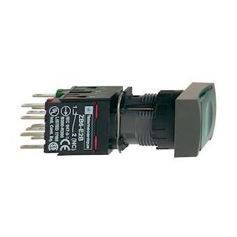 Harmony XB6 - bouton-pous. lum. - D16mm - à imp. affleurant - 24V - 1F - vert|Schneider Electric-SCHXB6DW3B1B