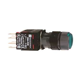 Harmony XB6 - bouton-pous. lum. - D16mm - à imp. affleurant - 24V - 1F - vert|Schneider Electric-SCHXB6AW3B1B