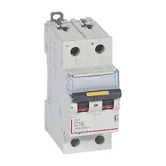 Disjoncteur DX³ 16kA - vis/vis - courant continu - 16A - courbe C - 2 modules|Legrand-LEG409568